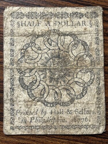 Half a Dollar Continental Currency Philadelphia 1776 Colonial #75508 - Picture 2 of 2