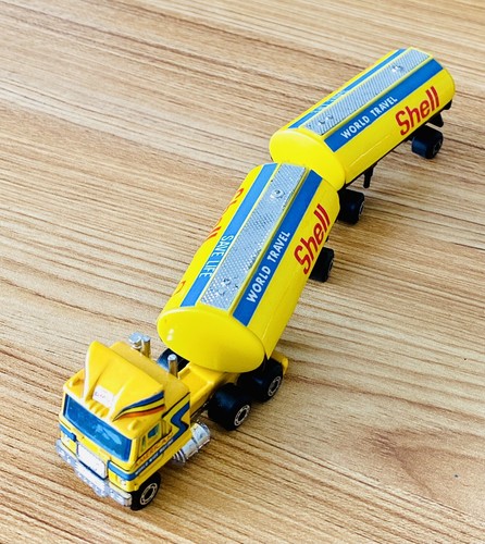 SHINSEI MINI POWER - YELLOW GMC TRUCK AND SHELL TANKER TANDEM - 1:128/HO SCALE - Picture 9 of 11