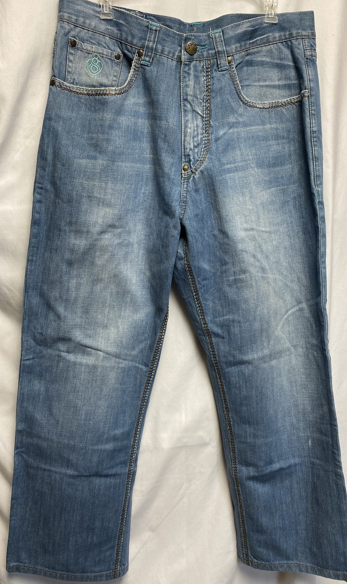 Eight 732 8732 Jeans Mens 36x34 Embroidered Pockets Hip Hop Eight 732 8732 Jeans Mens 36x34 Embroidered Pockets Hip Hop