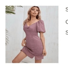 Shein Swiss Dot Bishop Sleeve Chiffon Dress Dusty Pink size S