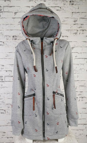 Damen Sweat Parka Mantel Jacke Kapuze Fleece gefüttert Hoodie Anker M - 5XL - Bild 9 von 34