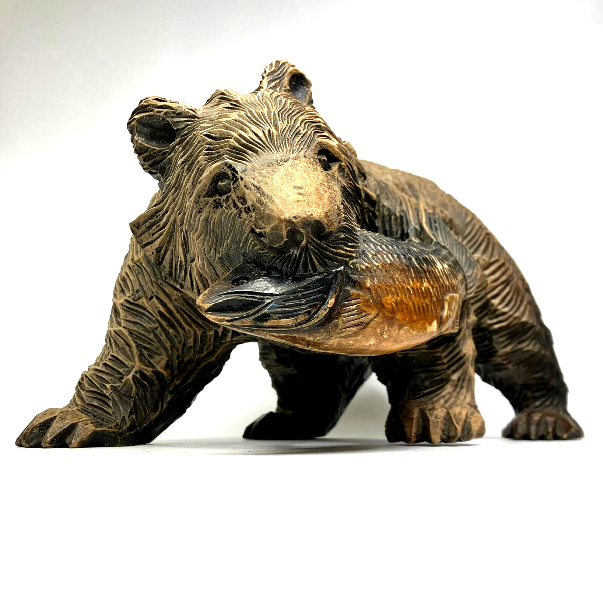 Vintage Wood Carved Kibori-kuma 2 lbs 10 oz. 12