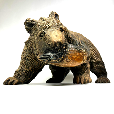 Vintage Wood Carved Kibori-kuma 2 lbs 10 oz. 12