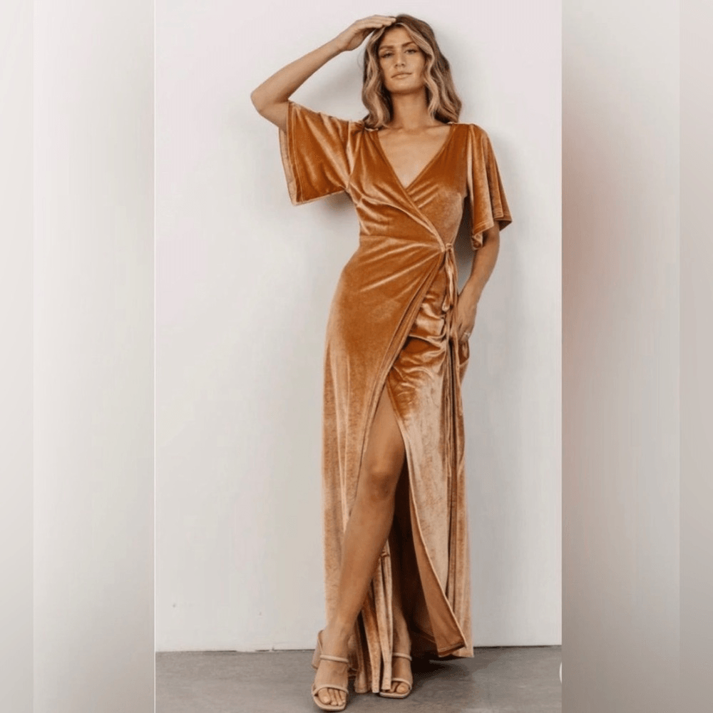 Baltic born Meghan Velvet Wrap Maxi Dress | eBay