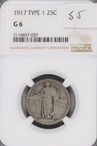 1917 Type 1 Standing Liberty Silver Quarter NGC G-6 #7-029