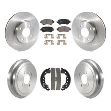 For Nissan Kicks Versa Front Rear Disc Brake Rotors Ceramic Pads And Drum Kit 
