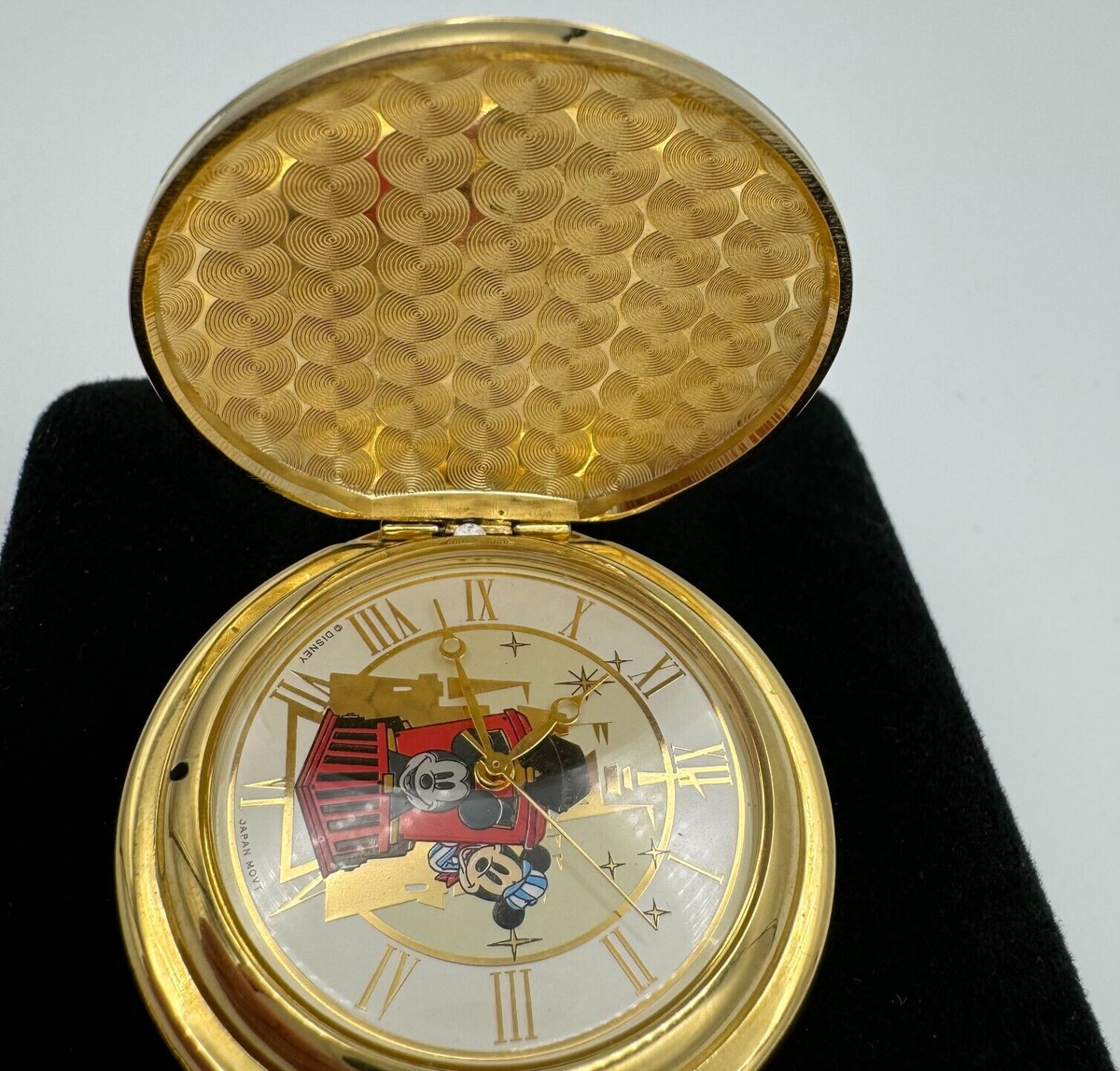 Disney Time Works Mickey Mouse Train Pocket Watch w/ Sound