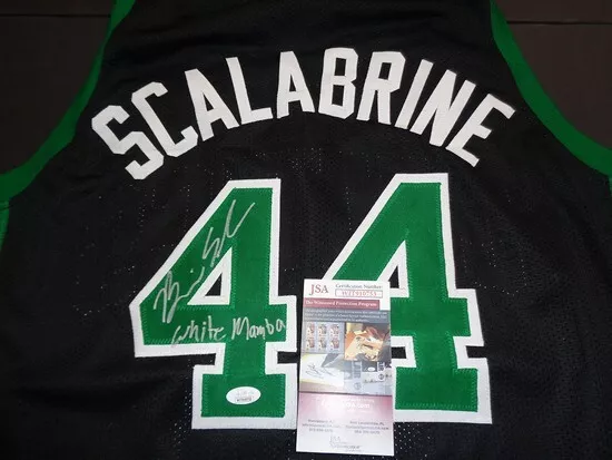 BRIAN SCALABRINE AUTOGRAPHED CELTICS JERSEY W/ WHITE MAMBA J.S.A.  AUTHENTICATED