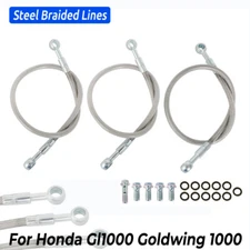 Steel Braided Front Brake Line Kit For 1975-1978 1977 Honda Gl1000 Goldwing 1000