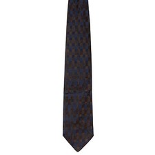 Today's Man Men's 100 Silk Checks Neck Tie Brown Blue Classic 3 7/8" x 57"