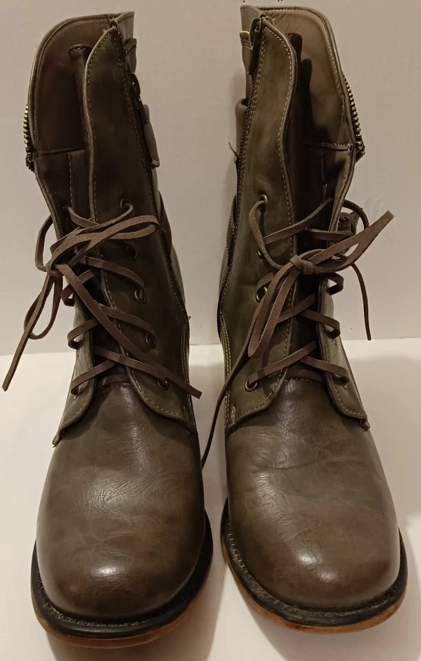 Женские кожаные сапоги Pierre Dumas Ravenna на шнуровке и молнии размер 10 M - Изображение 3 из 4