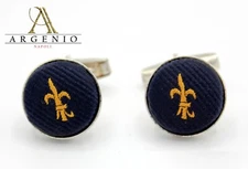 Argenio Naples 925 Silver Bourbon Married Lily Cufflinks