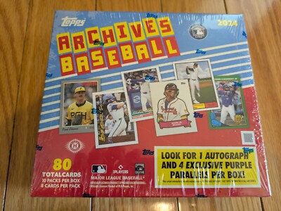 2024 Topps Archives Collector's Box - 1 Auto + 4 Purple Parallels per Box