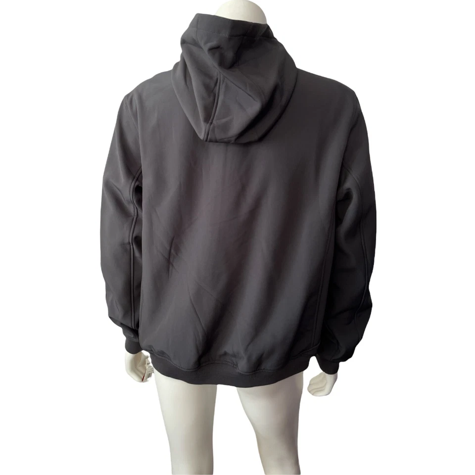 Jaquetas masculinas tamanho XL Reebok Outerwear tecido macio carvão zíper completo, capuz. - Imagem 4 de 4