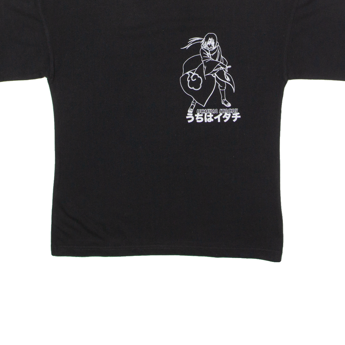 PULL&BEAR Naruto Uchiha Itachi Anime Mens T-Shirt Black Crew