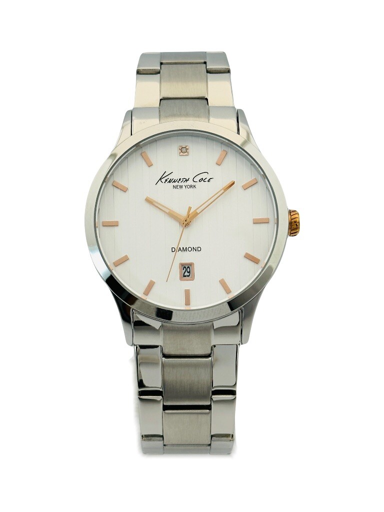 Kenneth Cole Mens KC9367 Diamond Collection Stainless Steel Watch