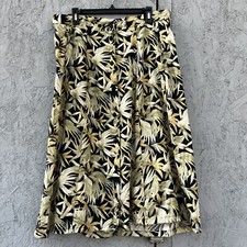 Vintage Anna and Frank Maxi Skirt Silk Full Button Tropical Cottage Woman s L