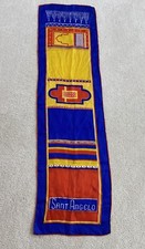 Sant Angelo Vintage Scarf 60's Vibe 11 X 40 Blue, Orange and Yellow Colors.