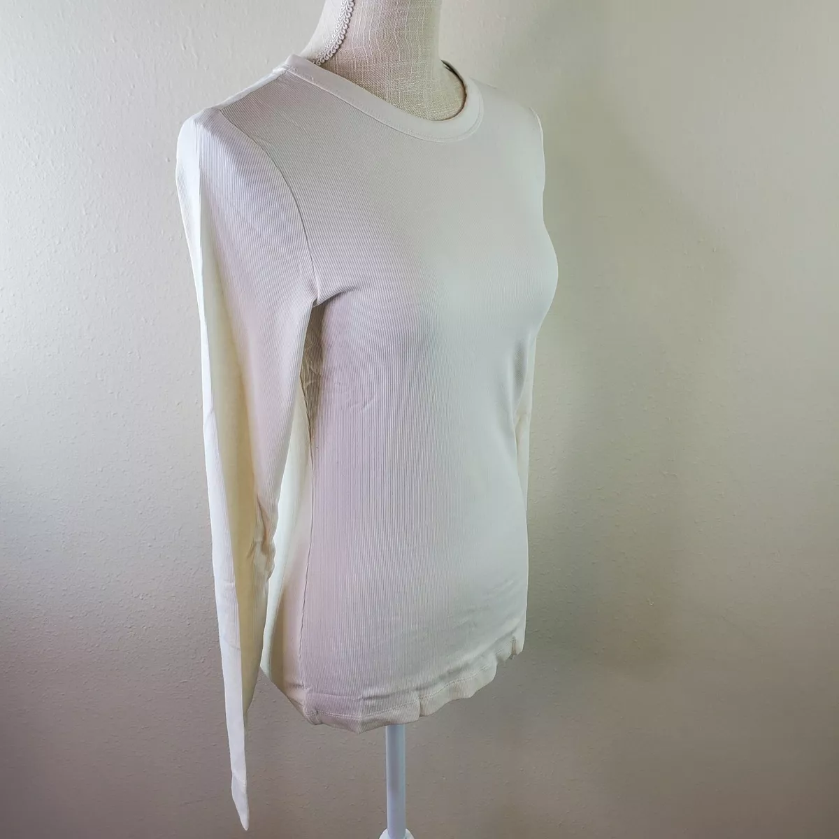 Long sleeve top in a modal blend - white