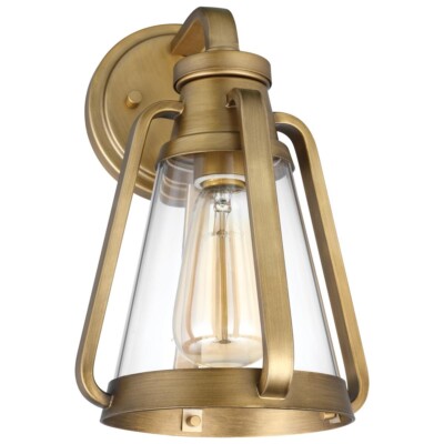 SATCO / NUVO 60-7565 - Everett 1 Light Gold Wall Sconce - Natural Brass Finish