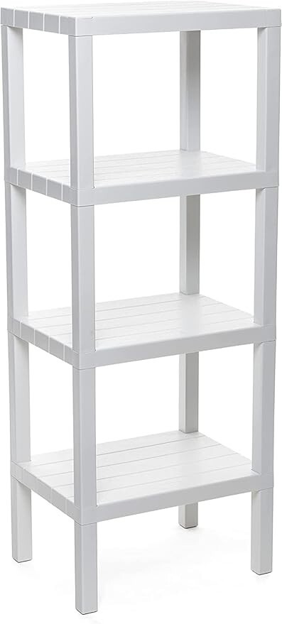 Regal mit 4 Fächern,Polypropylen,BPA Frei,einfache Montage,36x23x100,Max 10kg