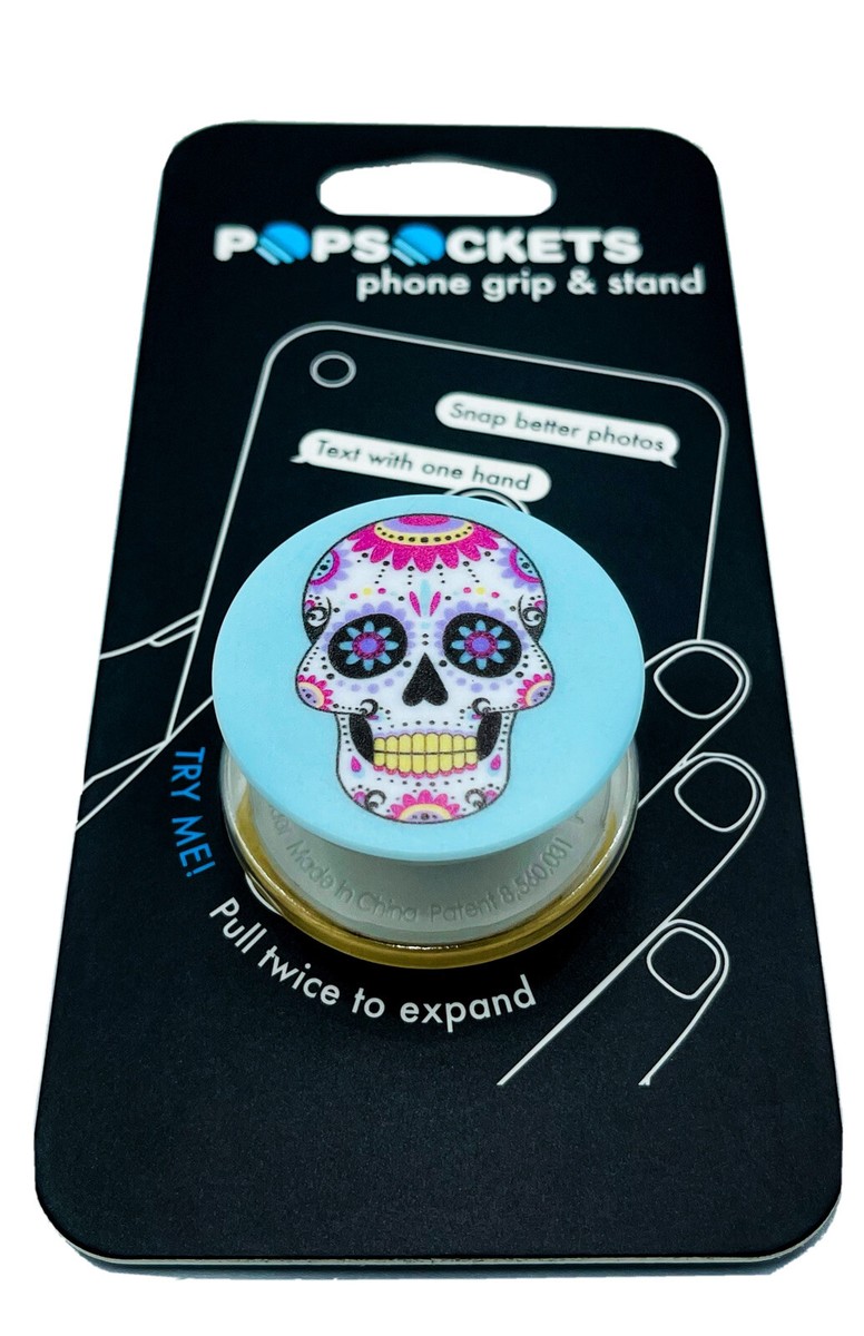 Popsockets Candy Skull 💀 Teal Universal Phone Holder PopSocket Pop Socket