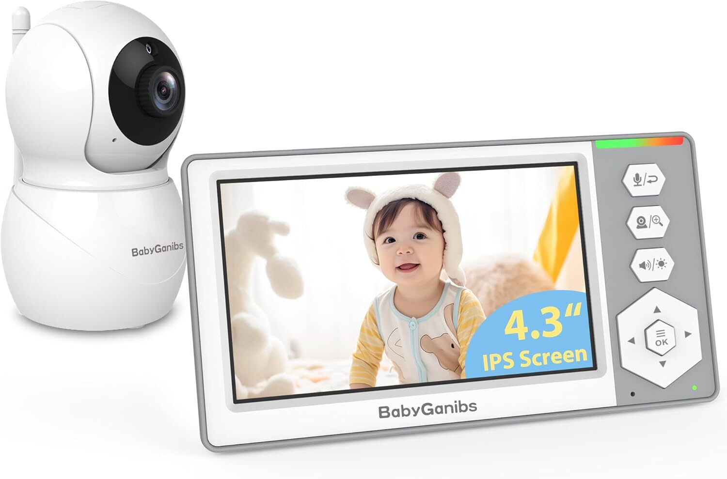 Baby Monitor with Camera and Audio, 4.3'' Video BG1049-image