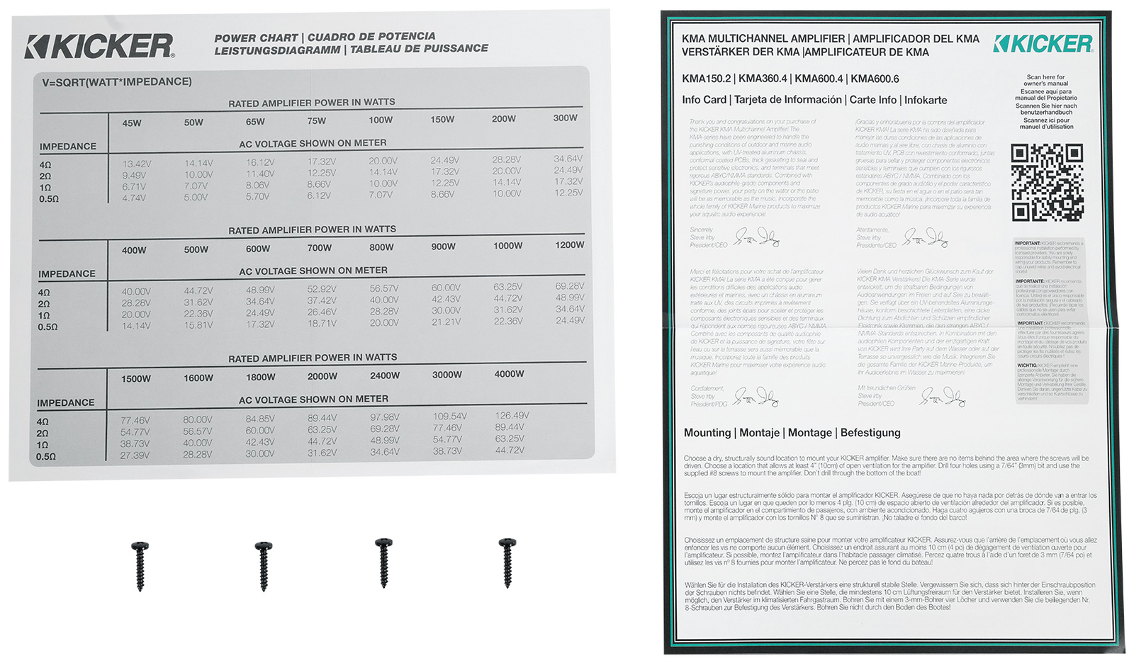 KICKER 48KMA1502 150-ваттный 2-канальный морской усилитель Boat Amp KMA1502