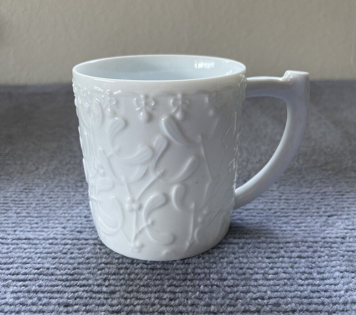 Bernardaud Limoges Porcelain White Winter Mug Discontinued