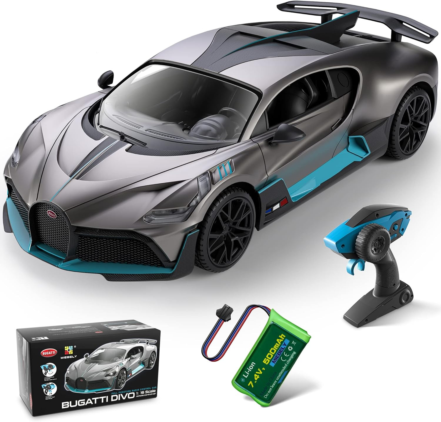 Remote Control Car Bugatti Divo 1/16 Scale Rc Cars 12Km/h, 2.4Ghz, 7.4V, 500mAh