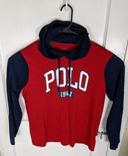 Polo Ralph Lauren Colorblock Lightweight Hoodie Men M Spellout Graphic 67' Logo