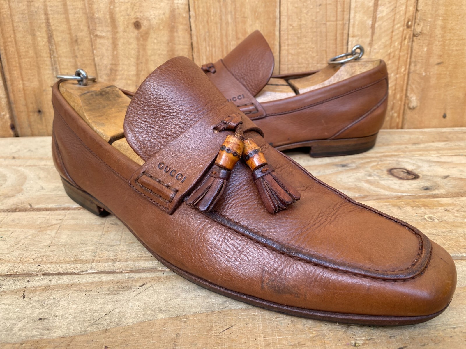 Gucci Bamboo Tassel Loafers Brown Men's 