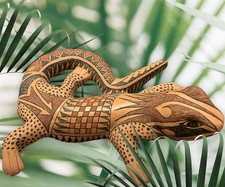 Mata Ortiz Pottery Iguana Lizard Effigy Tomas Quintana Collectible Mexico Art