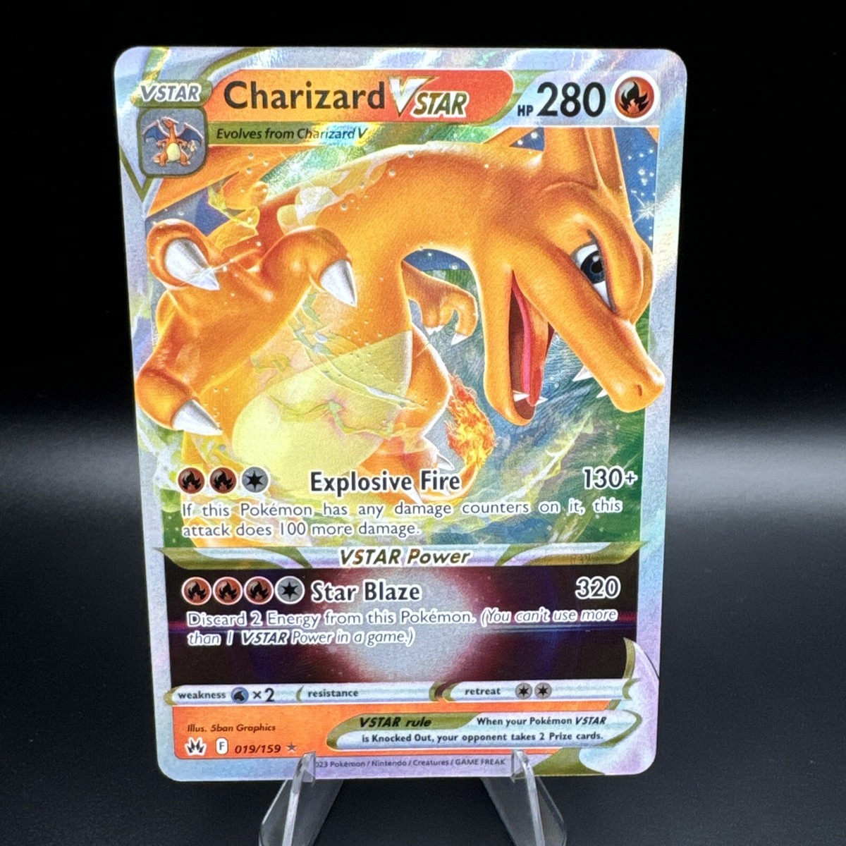 star☆ R Pokémon TCG - Charizard VSTAR Crown Zenith 019/159 Holo Ultra Rare