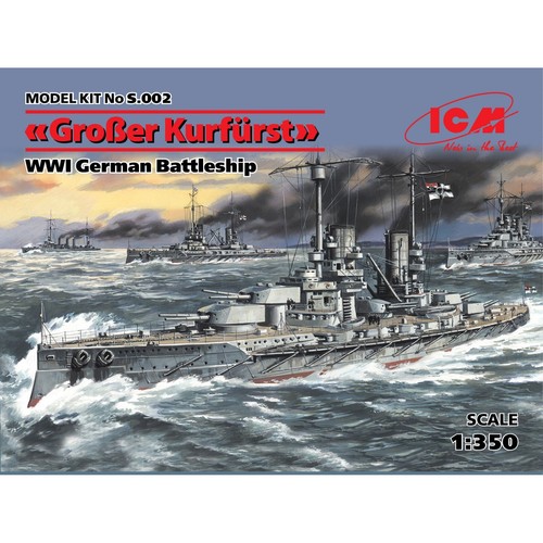 Grosser Kurfurst WWI German battleship ICM S002 Plastic model ships kit 1:350 - Picture 18 of 18