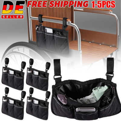 1-5 X Rollstuhl Tasche Für Armlehne Zubeh￶r Handtasche Wasserdicht Seitentasche 