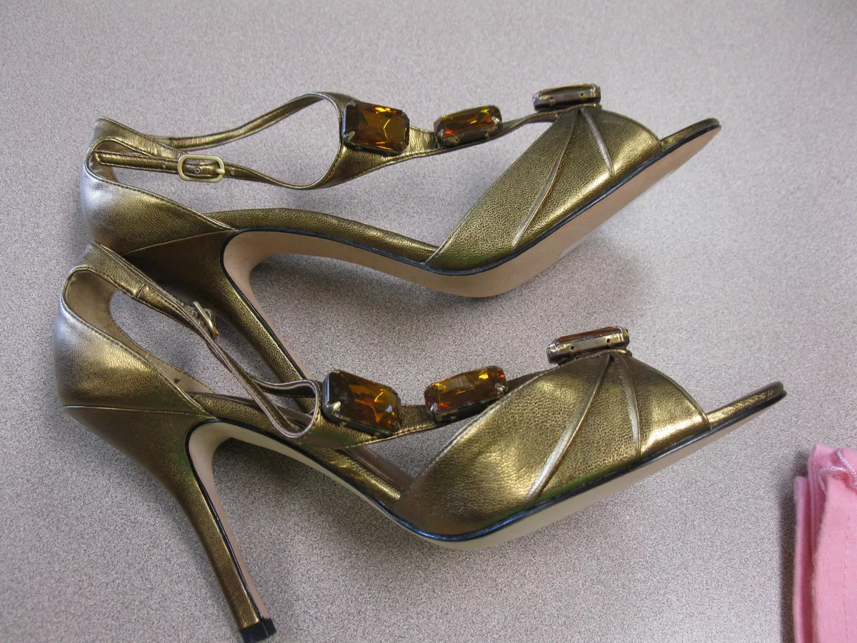 Bronze metallic deals sandals