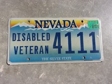 Nevada 2011 disabled Veteran license plate  #  4111