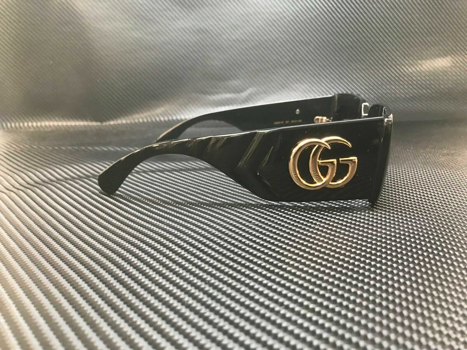 GUCCI GG0811S 001 Black Grey Rectangle Women's Sunglasses 53 mm