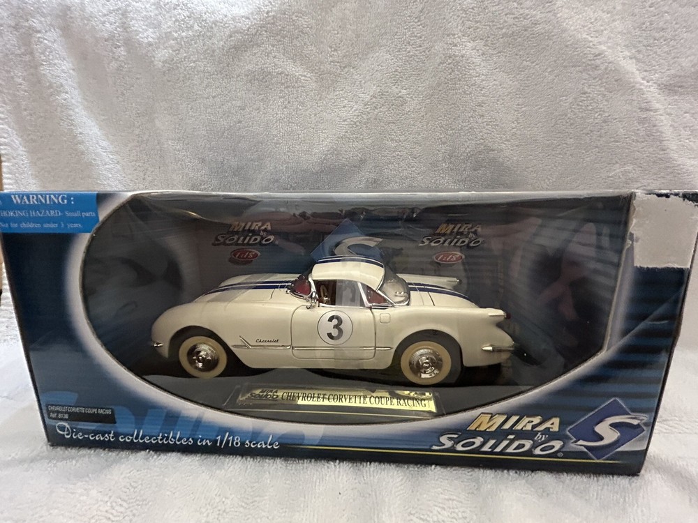 Mira by Solido Chevrolet Corvette Convertible 1953 White Red 1:18 Classic Model