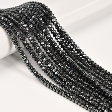 Natural Gray Hematite Faceted Rondelle Beads Size 4x6mm 5x8mm 6x10mm 15.5" Strd