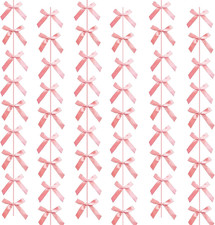 Peach Pink Ribbon Bow Hanging Garland for Baby Shower Pink Bow Party Decorations