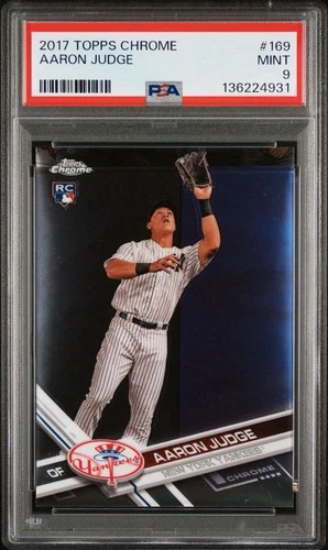 2017 Topps Chrome Aaron Judge Catching Rookie RC PSA 9 MINT New York Yankees MLB