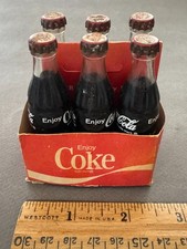 MINI SIX PACK GLASS COCA COLA BOTTLES CARDBOA...