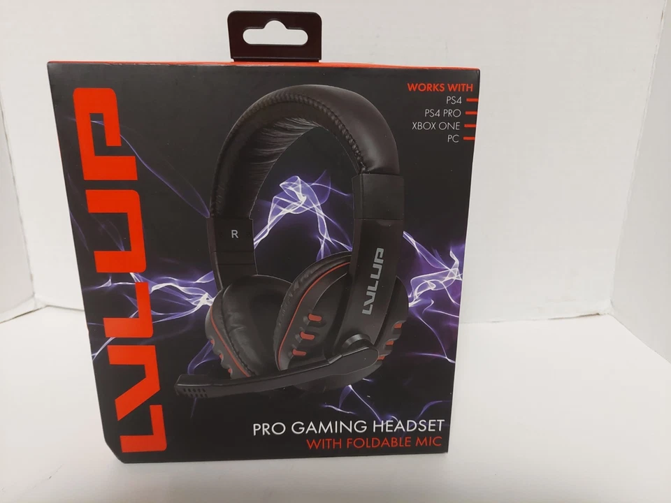 LVLUP Pro Gaming Headset W/ Foldable Mic Works W/PS4 PS4Pro Xbox One PC New - Image 2 of 4