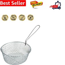 Deep Wire Strainer for Frying, Round Fryer Basket with Handle, Strainer Net K...