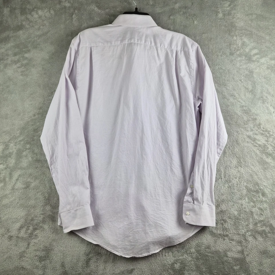 Camisa Nordstrom Rack Para Hombre 15.5 34/35 Lavanda Micro Cuadros Ajuste Manga Larga Foto 2 de 4