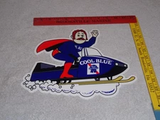 VINTAGE PABST BLUE RIBBON BEER MAN 👨SNOWMOBILE SKI 12" METAL GASOLINE OIL SIGN!