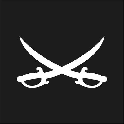 Crossed Pirate Swords Cutlass Vinyl Decal Jolly Roger Style Car Sticker