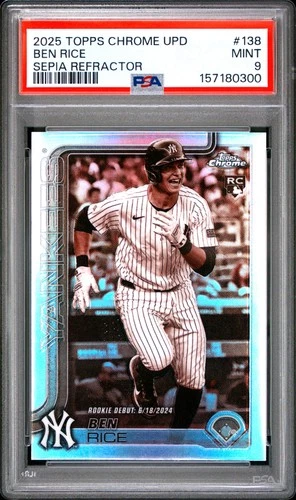 2025 Topps Chrome Ben Rice PSA 9